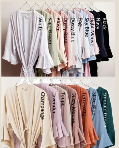 Frilled Personalised Silk Robes